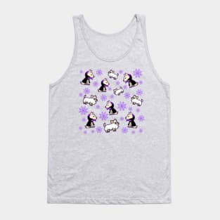 Spooky Halloween Purple Dog Pattern Tank Top